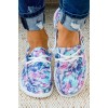 Tie Dyed Slip On Lace-up Flat Shoes